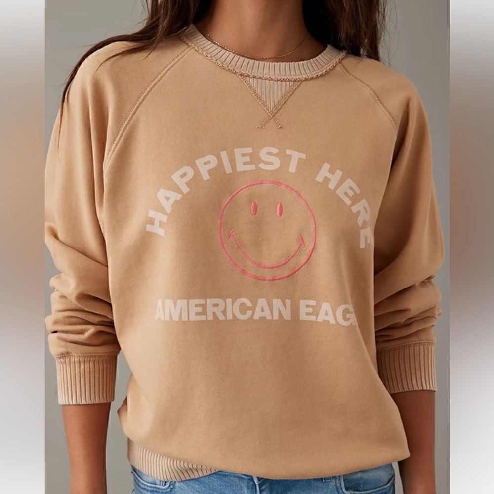 NWT American Eagle Funday Raglan-Sleeve Sweatshirt Size M